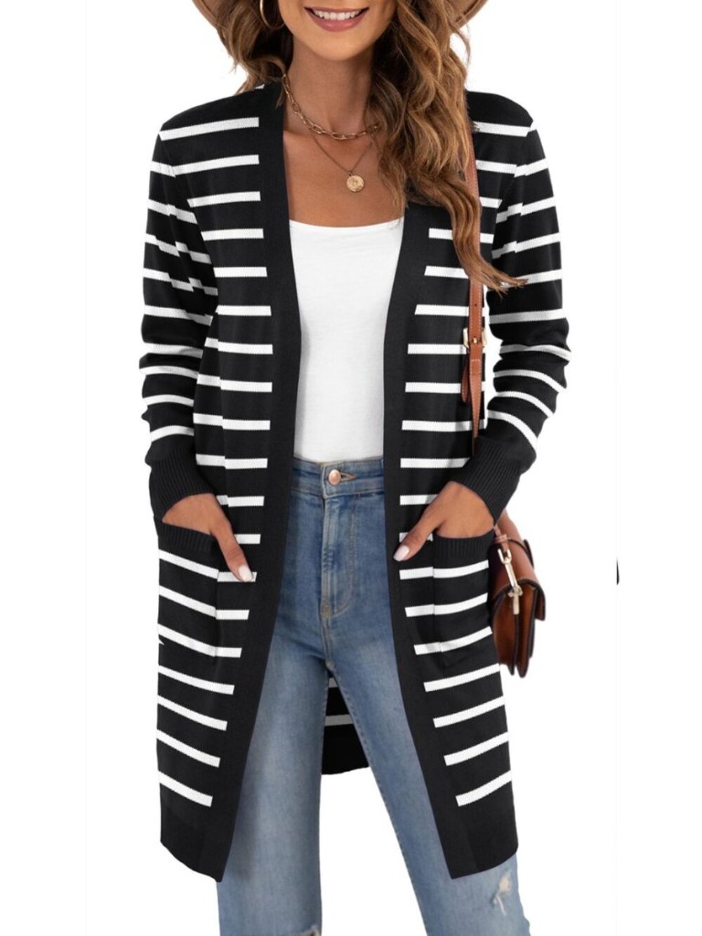 Women's Classic Cardigans Long Sleeve Open Front Casual Knit Cardigan Sweaters